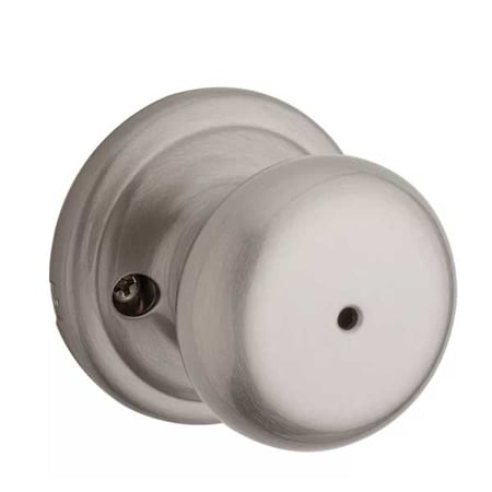 Kwikset Kwikset: Hancock Privecy Door Knob with Round Rose  Satin Nickel KWS-730H-RDT-15